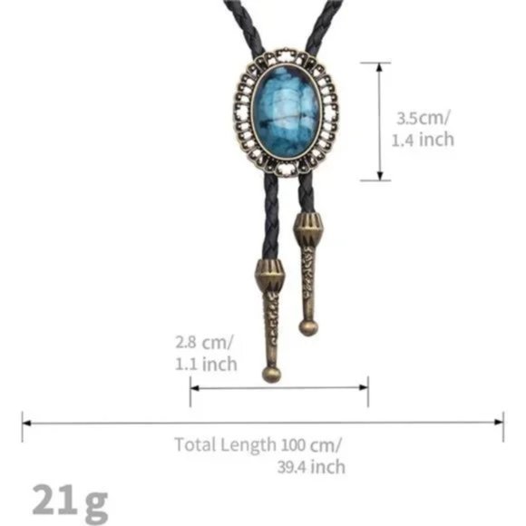 New Native American Bolo Tie Rodeo Cowboy Leather - Picture 7 of 8